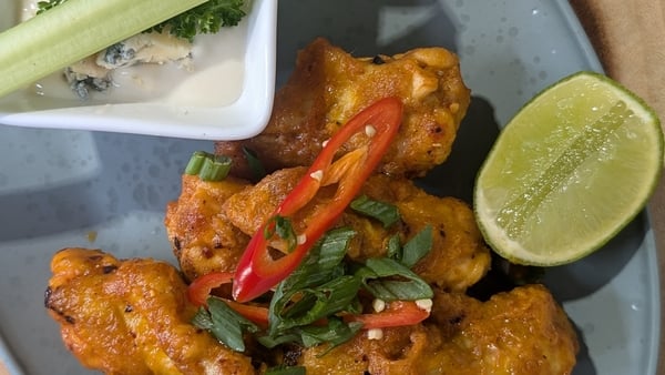 Derry Clarke's spicy chicken wings, chilli and garlic, blue cheese, celery: Today