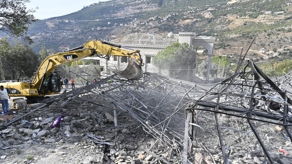 Israeli airstrikes on the eastern town of Aalamat in Lebanon yesterday