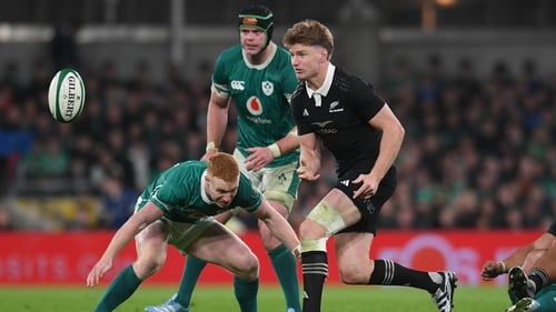 Jordie Barrett played for New Zealand against Ireland at the start of the month