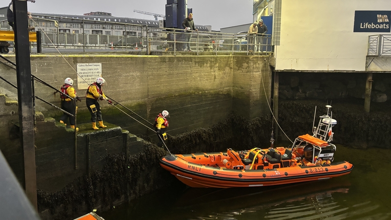 Galway RNLI crews launching at the start of today's search