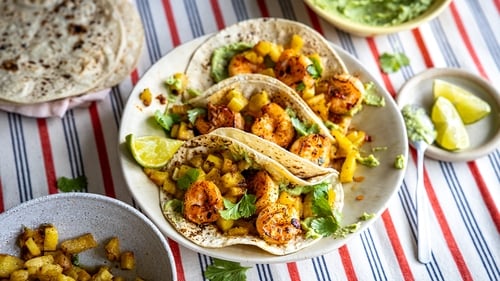Donal's spicy prawn tacos