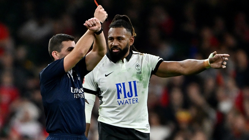 Semi Radradra's yellow card was upgraded to red following a bunker review