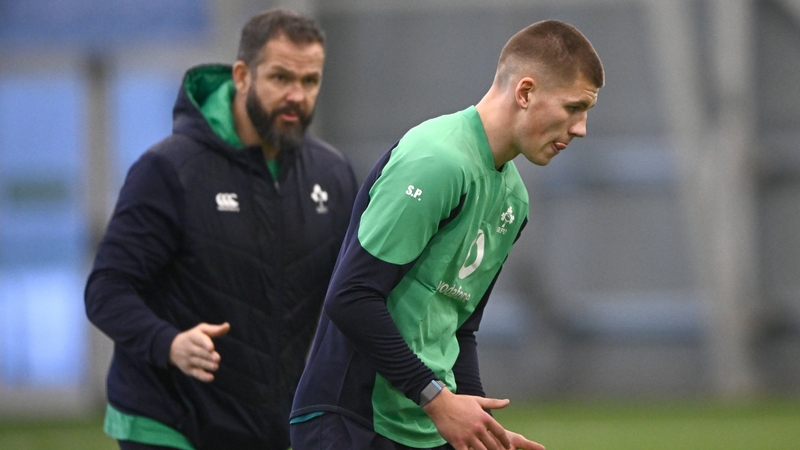 Andy Farrell (left) has included uncapped Sam Prendergast (right) on the bench against Argentina