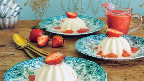 Neven's Maguire vanilla panna cotta with Clarke's strawberries