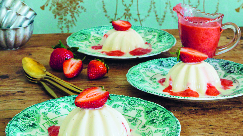 Neven's Maguire vanilla panna cotta with Clarke's strawberries