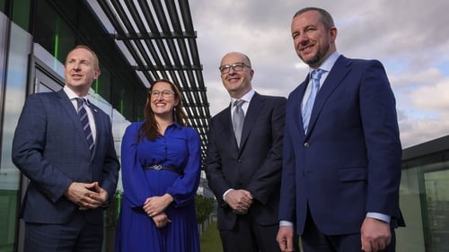 Michael Lohan, CEO of IDA Ireland Minister of State Emer Higgins, Tom Clarke, VP of Operations, Contract Manufacturing at West and Simon Frainey, Site Director Dublin, West