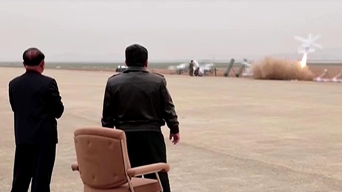 Images aired on North Korean media showed Kim Jong-un inspecting a drone