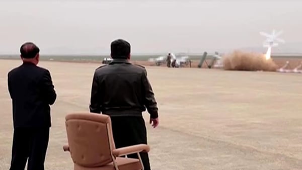 Images aired on North Korean media showed Kim Jong-un inspecting a drone