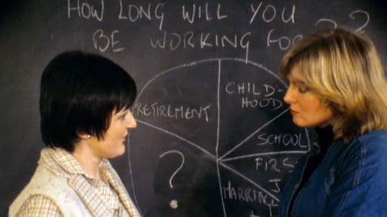 AnCo worker Lucy and Áine O'Conner discuss career prospects for women in 1979.