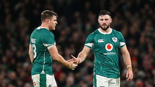 Robbie Henshaw (right) made 13 carries and eight tackles against Argentina