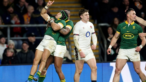 Cheslin Kolbe of South Africa celebrates