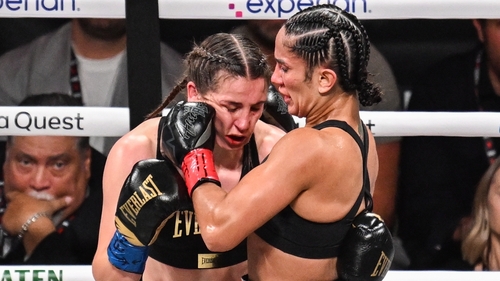It was a bruising battle between Katie Taylor (left) and Amanda Serrano