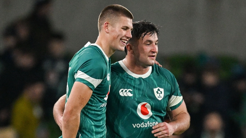 Sam Prendergast (l) and Thomas Clarkson made their debuts on Friday