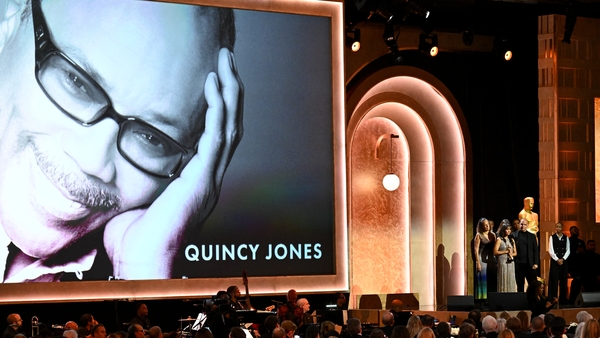 Martina Jones, Rashida Jones, Kenya Kinski-Jones, Quincy Jones III accept the Governor's Award for their late father Quincy Jones at the Governors Awards