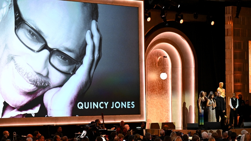 Martina Jones, Rashida Jones, Kenya Kinski-Jones, Quincy Jones III accept the Governor's Award for their late father Quincy Jones at the Governors Awards