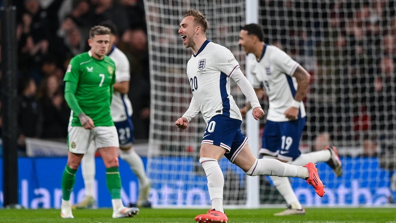 Jarrod Bowen celebrates scoring England's fourth goal of the evening