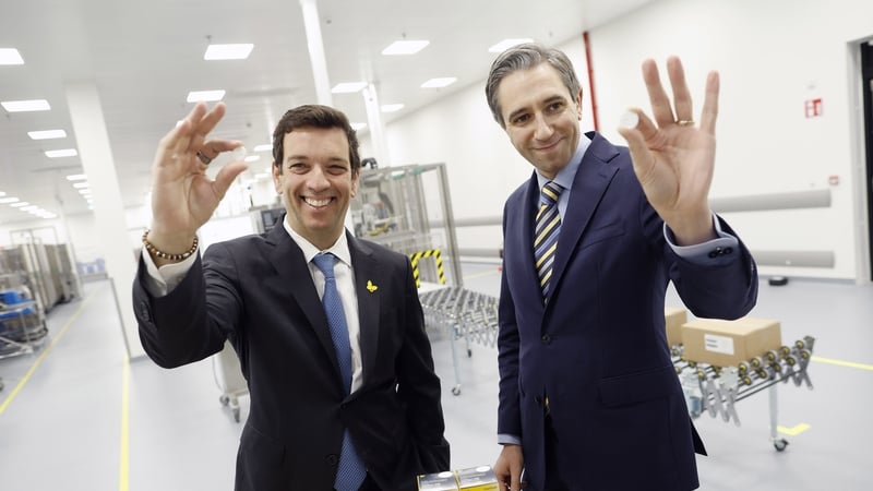 Abbott Chairman and CEO Robert Ford and Taoiseach Simon Harris at the company's new plant in Kilkenny