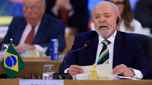 Brazilian President Luiz Inacio Lula da Silva called for action to address global warming and poverty