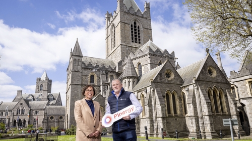 Cathedral CEO Susanne Reid and Colm Foley, Pinergy Commercial Energy Manager, at Dublin's Christ Church Cathedral