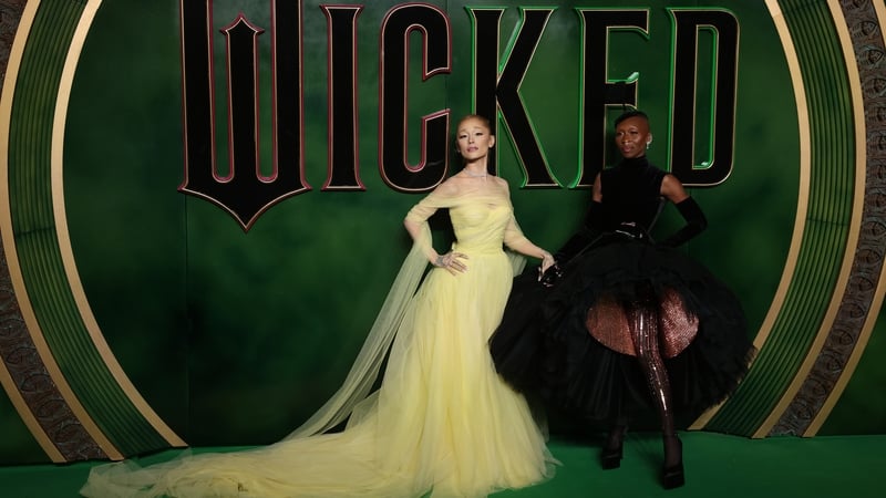 Ariana Grande and Cynthia Erivo attend the Wicked: Part One UK Premiere at The Royal Festival Hall on 18 November