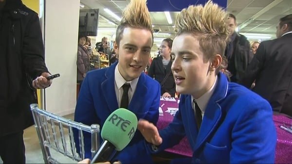 Jedward launch the post-Christmas sales at Arnotts on Henry Street, Dublin (2009)