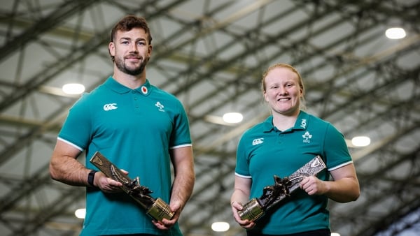 Caelan Doris and Aoife Wafer were the big winners at the Rugby Writers of Ireland awards