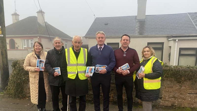 Micheál Carrigy (3rd from Right) with Fine Gael members in Longford