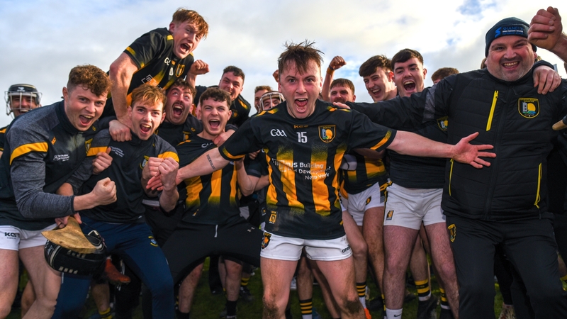 Castletown Geoghegan players celebrate after defeating Thomastown last weekend