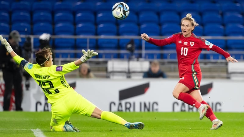 Jess Fishlock clips home a crucial goal against Slovakia in the Euro 2025 play-off semi-final