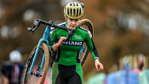 Greta Lawless during the 2023 Women's Junior race at the Sport Ireland Campus