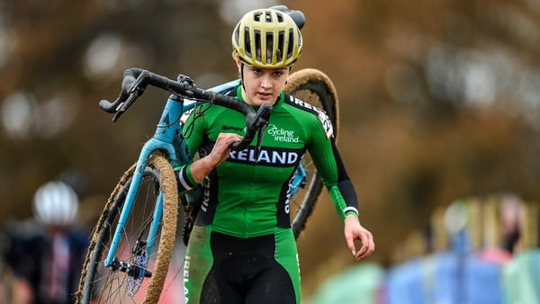 Greta Lawless during the 2023 Women's Junior race at the Sport Ireland Campus