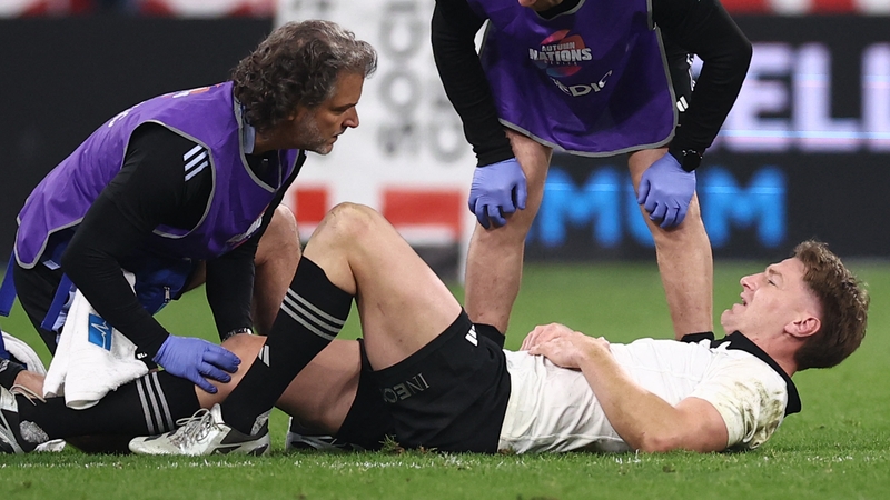Jordie Barrett went off injured against France