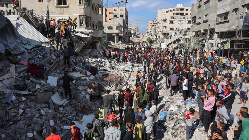 Al-Jalaa street in central Gaza City, following an Israeli attack this week