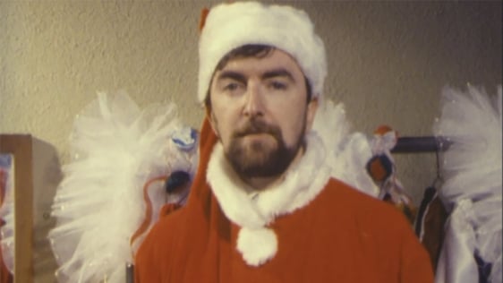 Tommie Gorman wearing a Santa costume made in Letterkenny, County Donegal, 1984.