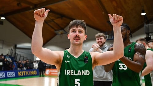 Roy Downey celebrates after Ireland's victory