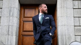 Conor McGregor pictured outside court today