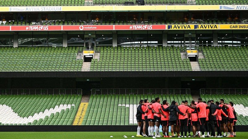 The Fiji side at yesterday's captain's run