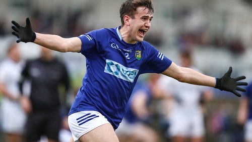 Tadhg McDonnell of St Mary's Ardee celebrates at the final whistle
