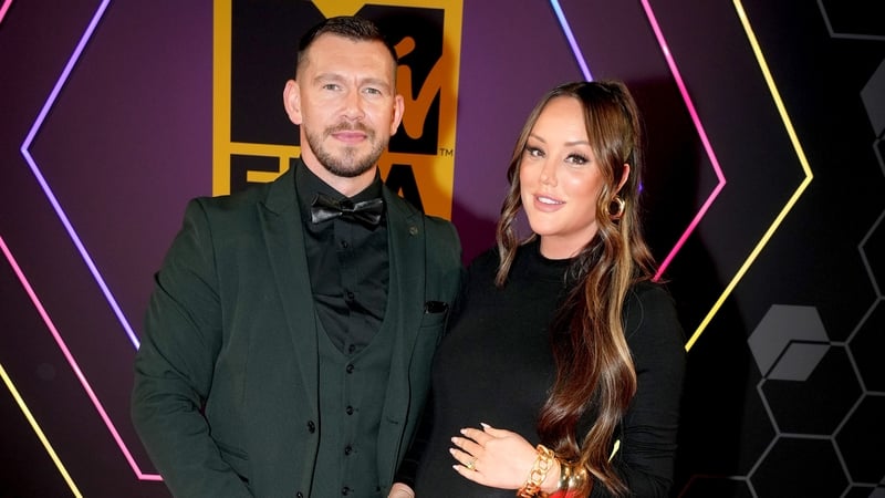 Jake Ankers and Charlotte Crosby (pictured at the MTV Europe Music Awards in Manchester earlier this month) - "Baby is all fine, thank you for all the messages!"