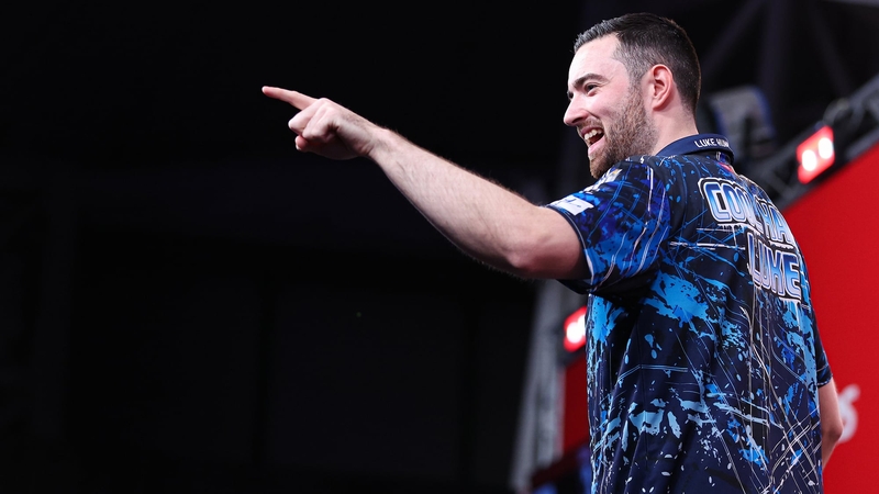 Luke Humphries celebrates another victory in the Players Championship Finals