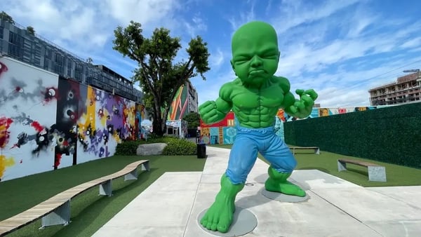 Ron English's Baby Hulk in the Wynwood Walls exhibition of street art. (Ben Mitchell/PA)