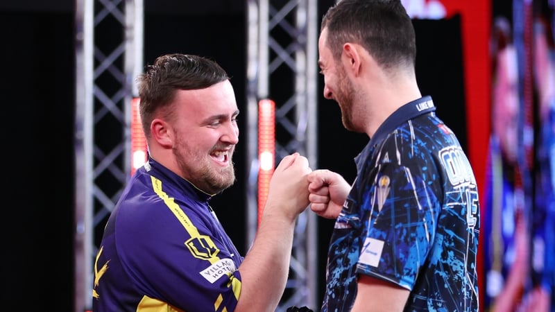 Luke Humphries (r) saw off Luke Littler in the Players Championship decider