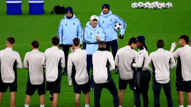 Carlo Ancelotti put his Real Madrid charges through their paces at Anfield on Tuesday ahead of Wednesday's Champions League encounter
