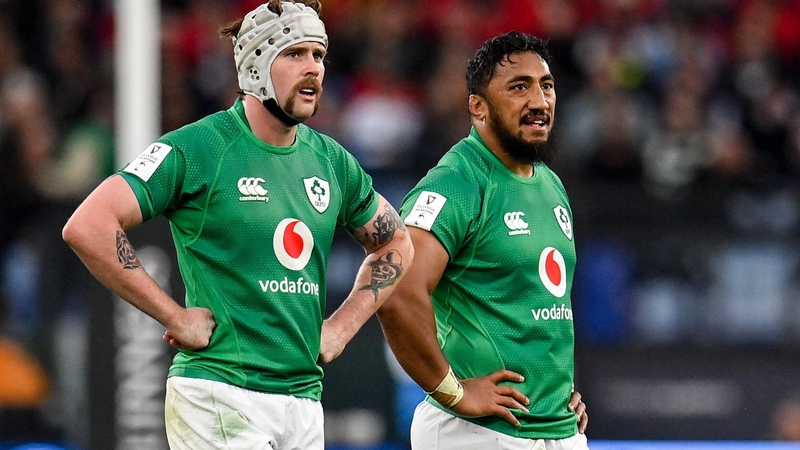 Connacht pair Mack Hansen (l) and Bundee Aki are Ireland regulars