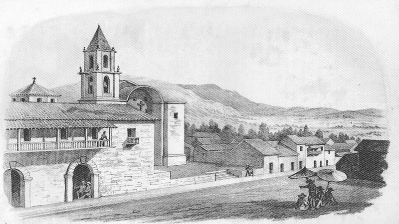 Huanta in Peru where George Ryan found himself in 1768. Drawing: William Lewis Herndon from Exploration of the Valley of the Amazon made under Direction of the Navy Department (Public domain)