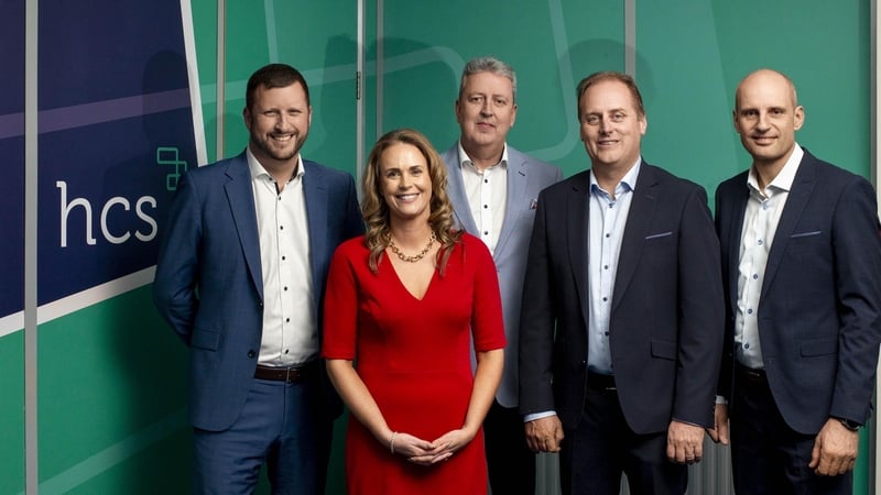 Dan Hegarty, Head of Sales at HCS; Pamela Farrell and Brian Larkin, owners of Centric360; Neil Phelan, CEO of HCS and Sean Hegarty, Head of Operations at HCS
