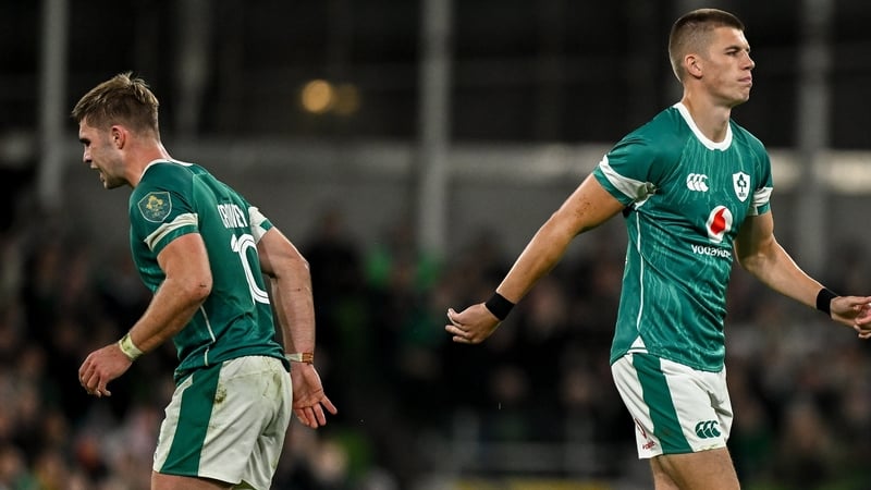 Jack Crowley (l) and Sam Prendergast are both aiming to be Ireland's number one out-half