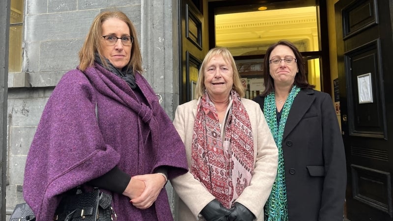 Sisters Áine (left) and Nuala (right) with their mother Anne outside Galway Courthouse (Photo: Media West (Ireland))