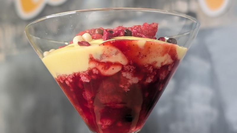 Neven's lemon curd cheesecake with poached berries: Today