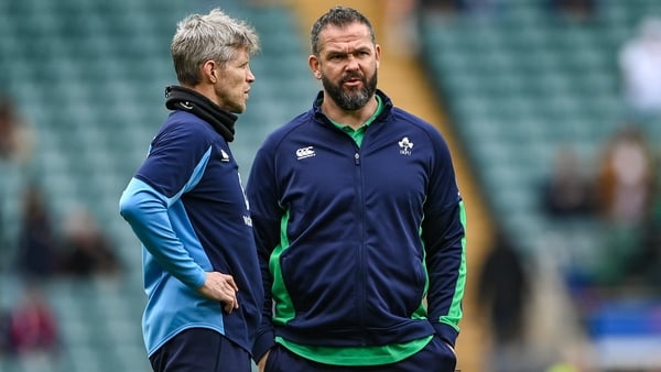 Ireland defence coach Simon Easterby (L) and head coach Andy Farrell